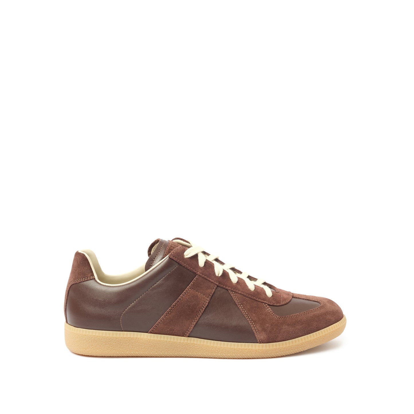 Replica Leather Sneaker in Chic Brown