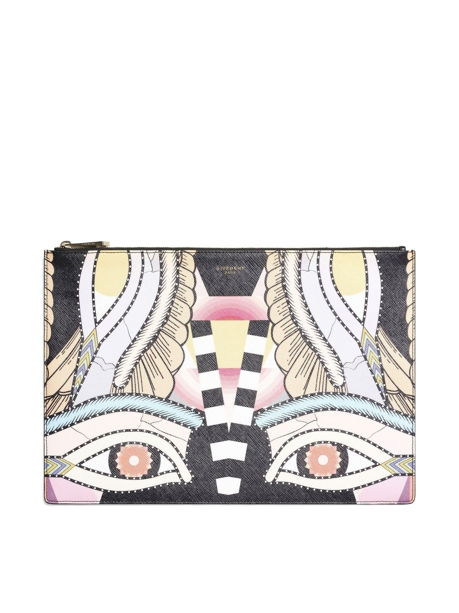 Iconic Print Large Pouch in Multicolor