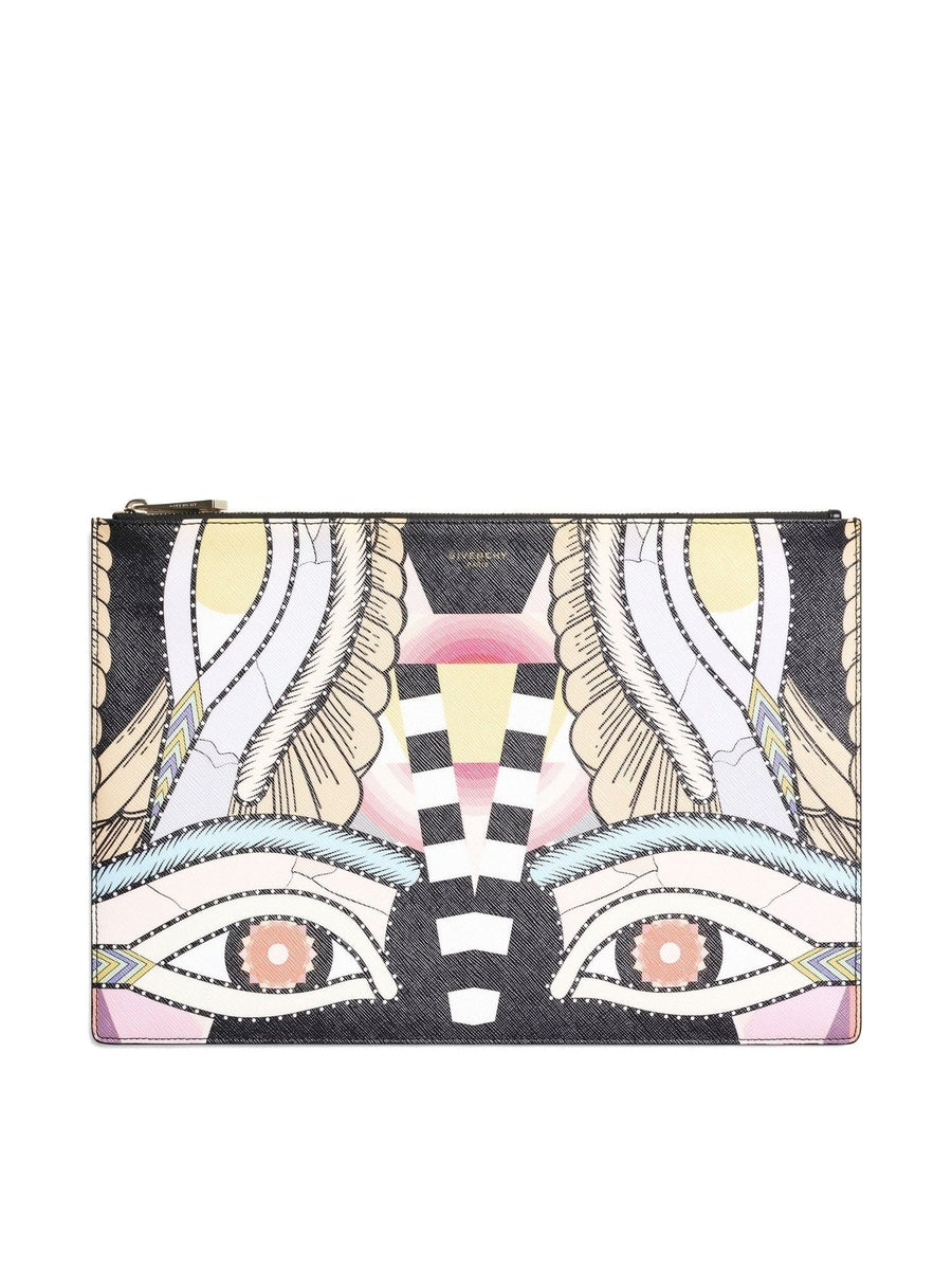 Iconic Print Large Pouch in Multicolor