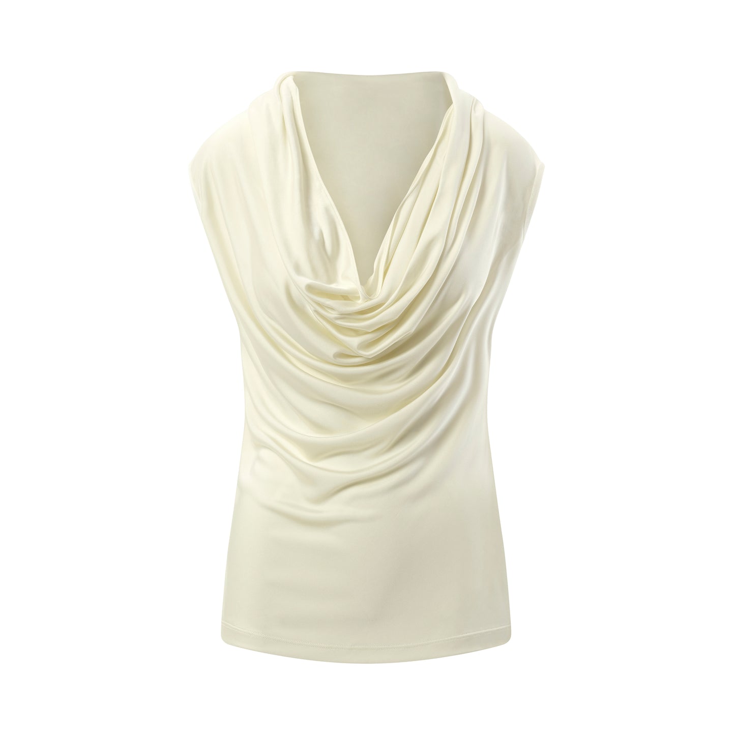 Sleeveless U Neck Top in Cream