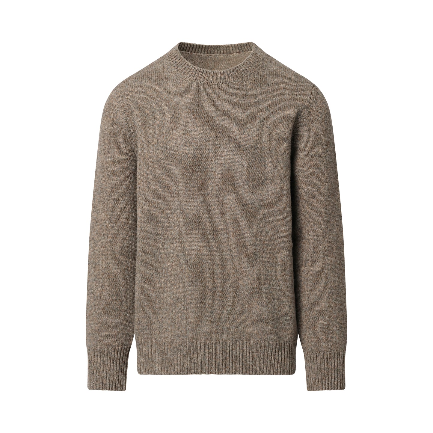 Wool Knit Sweater in Grey/Brown