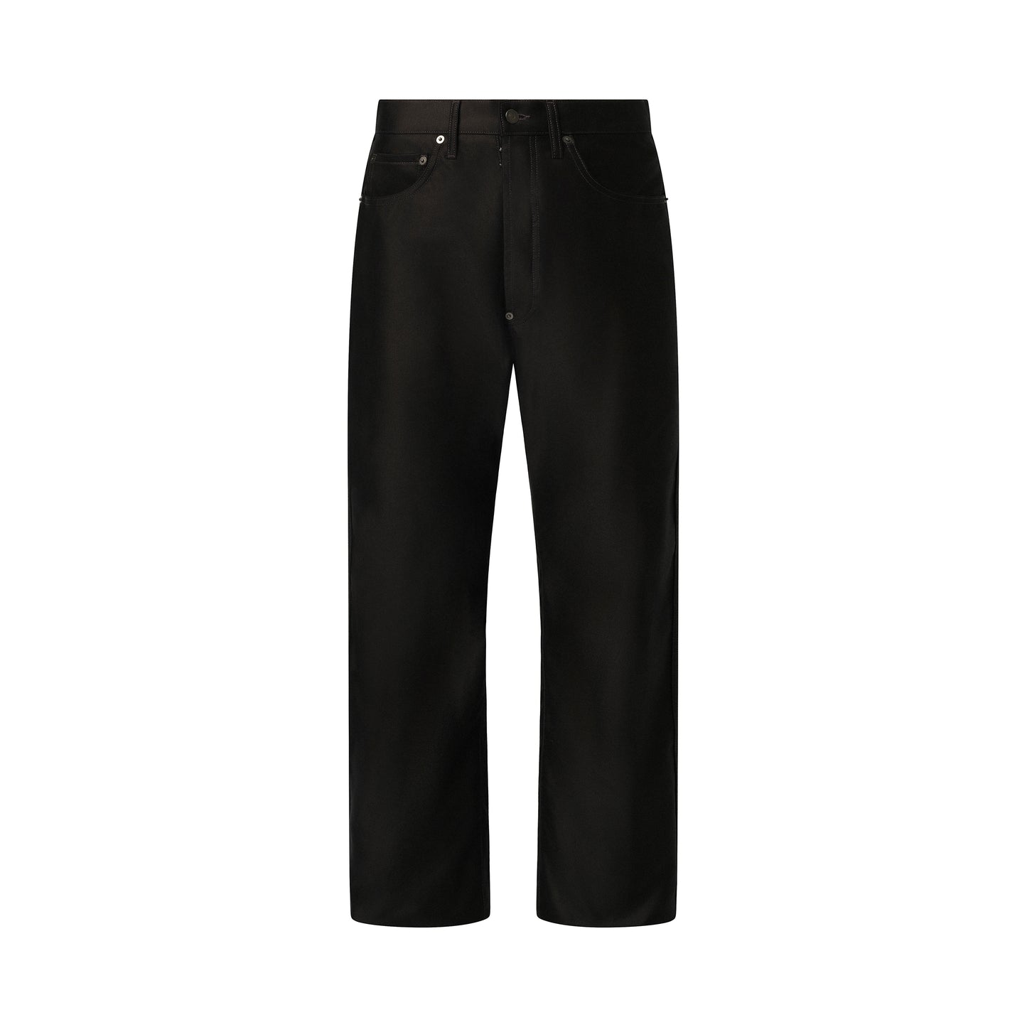 Cotton Satin 5 Pocket Pants in Black