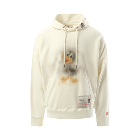 Duck Printed Hoodie in White