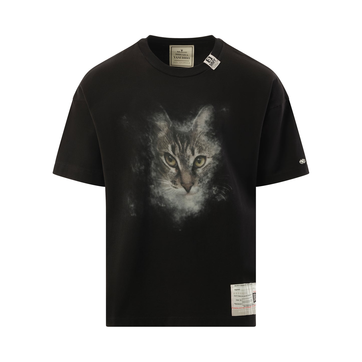 Cat Printed T-Shirt in Black