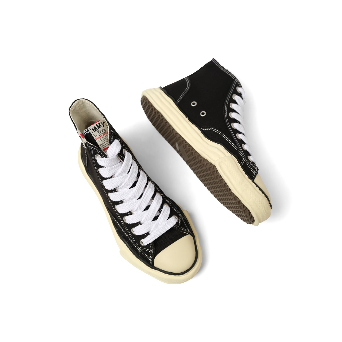 PETERSON OG Vintage High Top Sneaker in Black/White