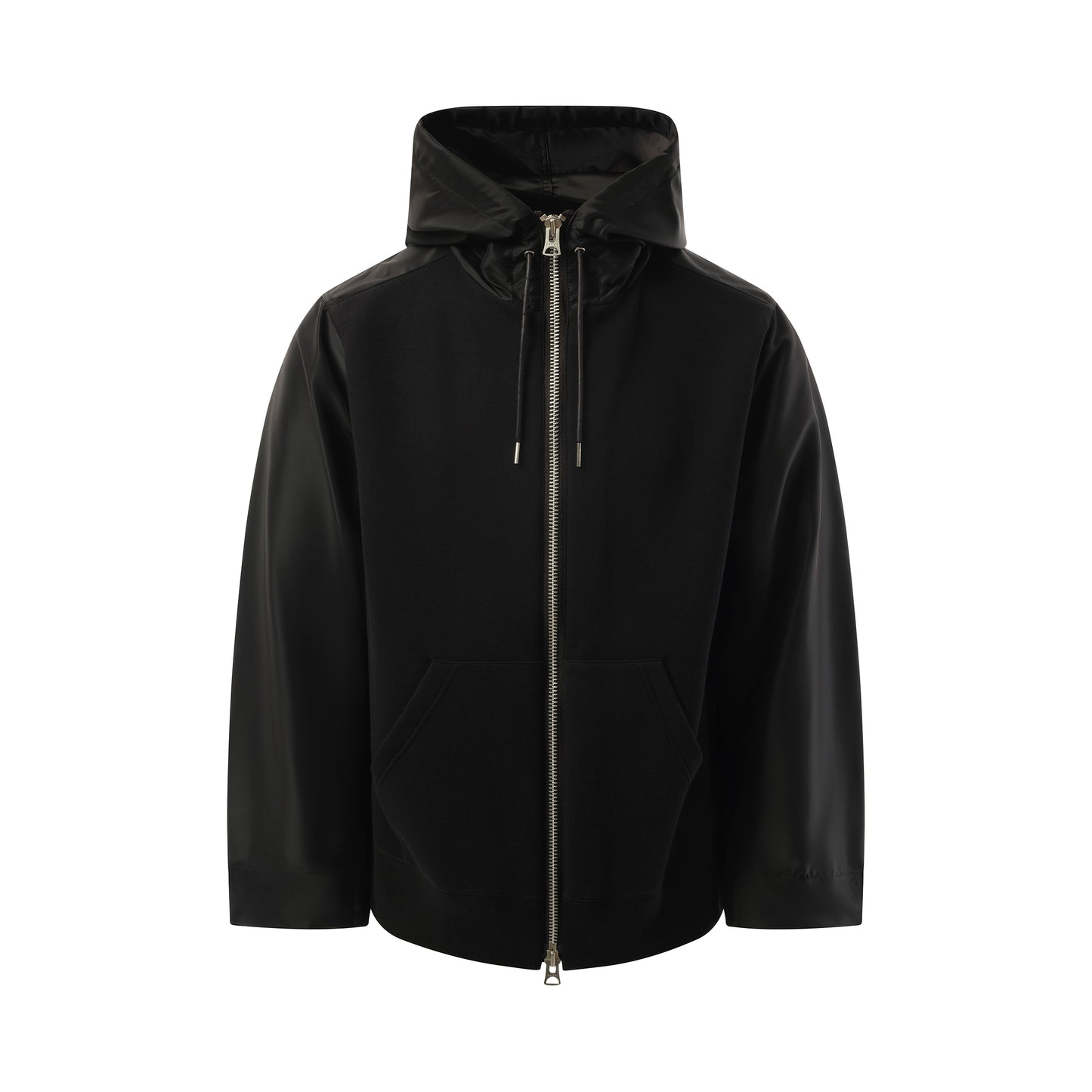 Balloon Nylon Twill x Sponge Sweat Hoodie in Black