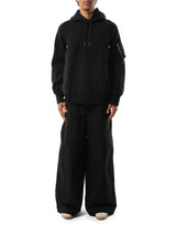 Sacai Sponge Sweat Nylon Twill Hoodie in Black