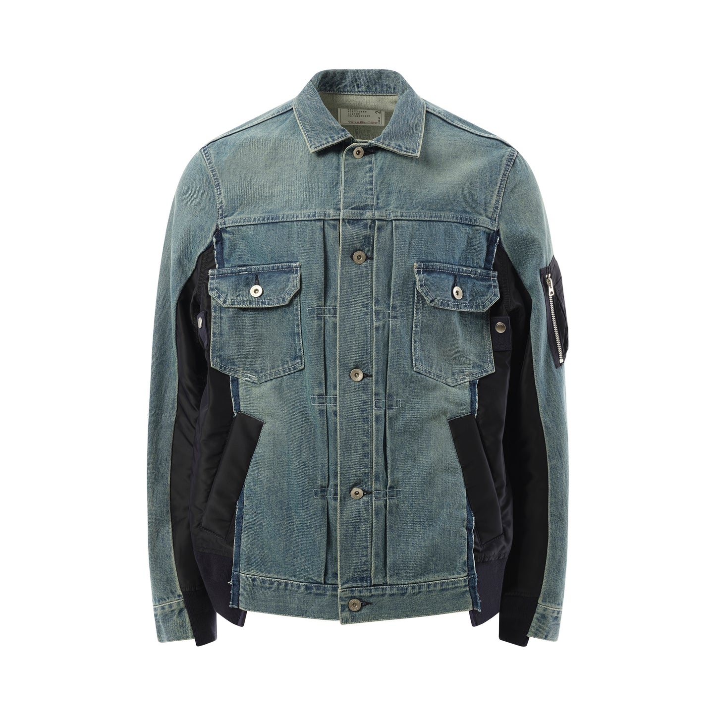 Denim Nylon Twill Jacket in Light Blue