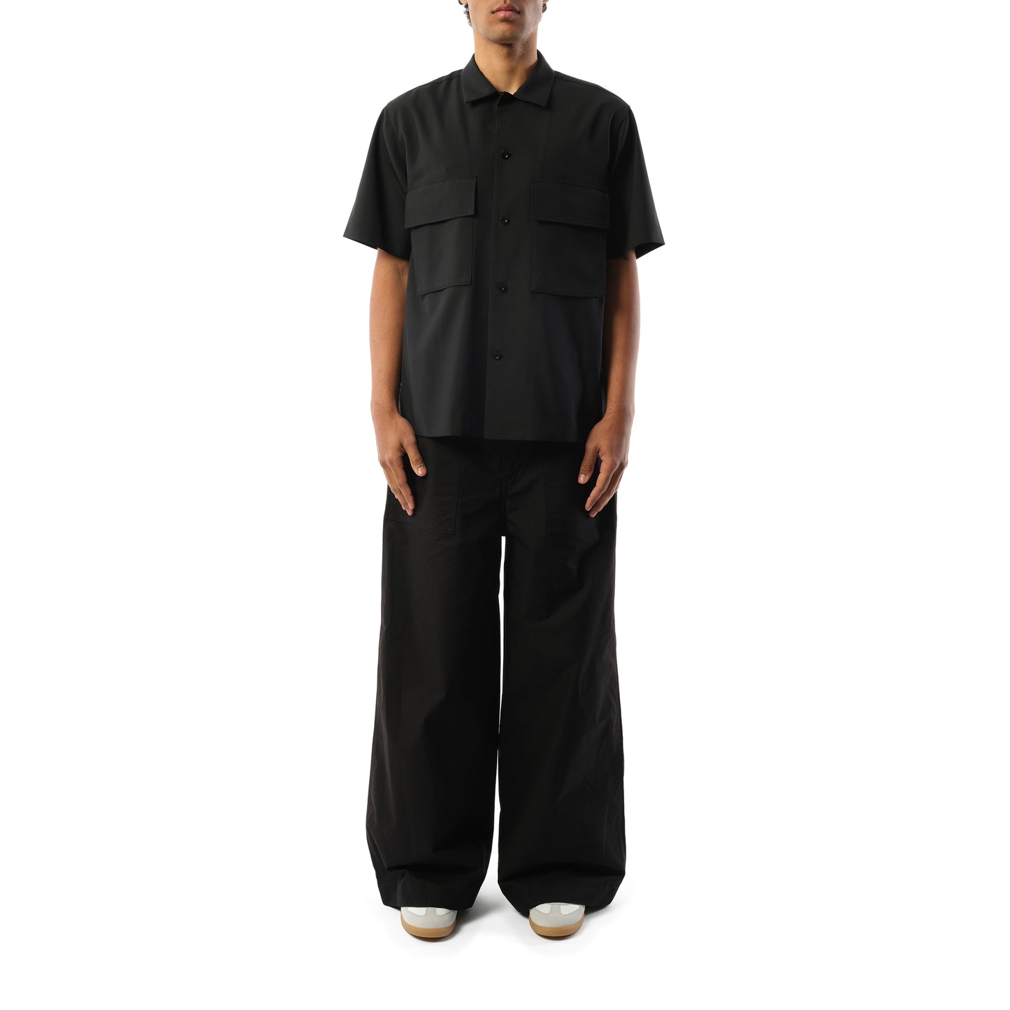 Suiting Short Sleeve Shirt in Black