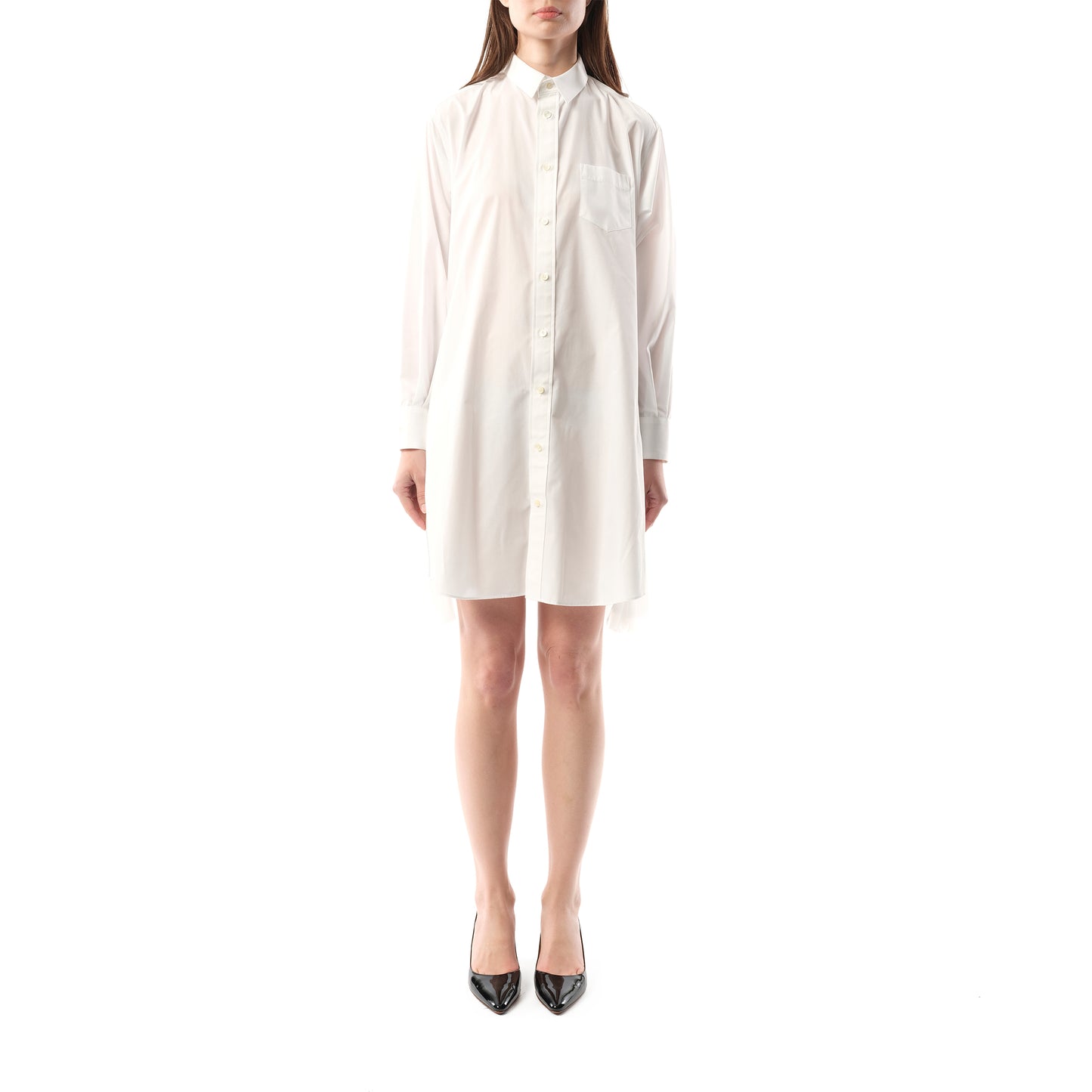 Cotton Poplin Dress in Off White