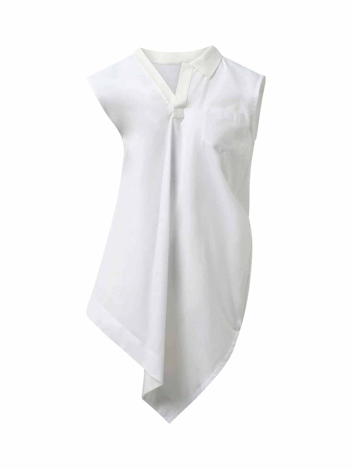 Cotton Poplin Polo Shirt in Off White