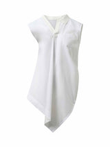Cotton Poplin Polo Shirt in Off White