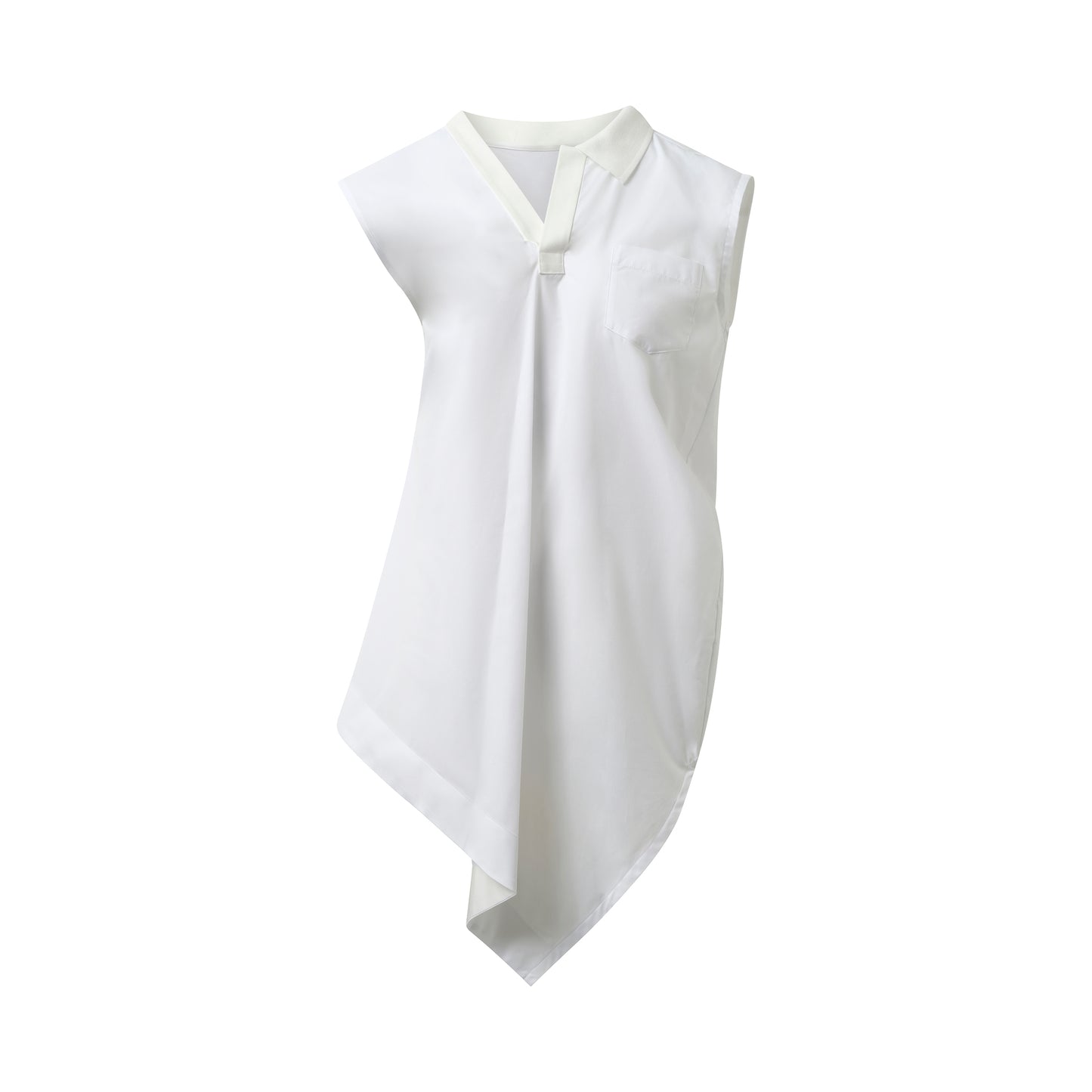 Cotton Poplin Polo Shirt in Off White