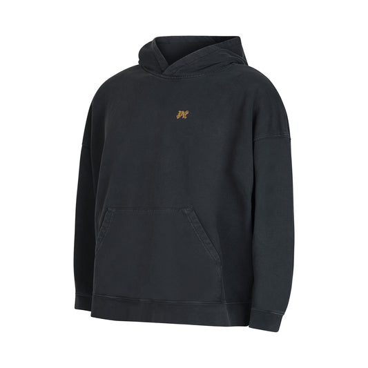 Back Burning Monogram Hoodie in Black/Gold