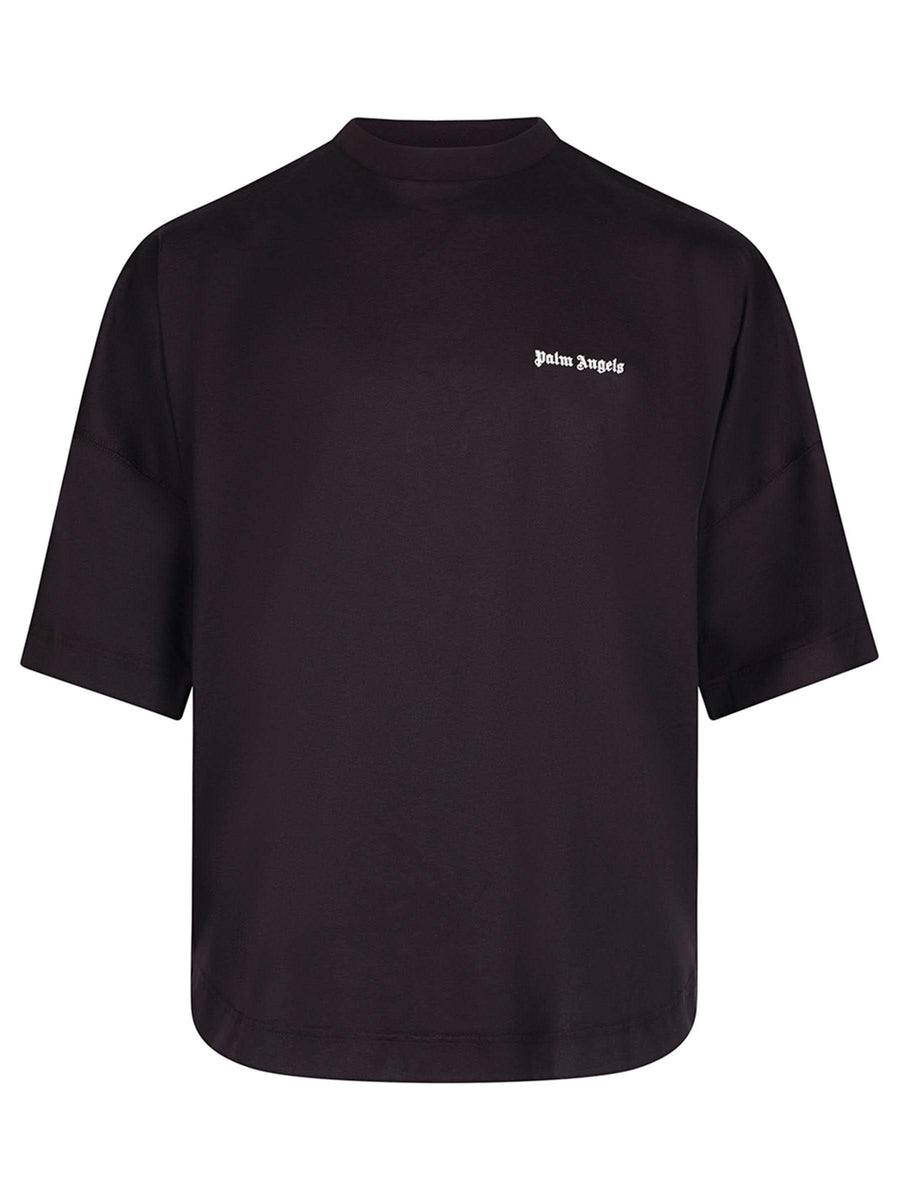 Embroidered Logo Oversized T-Shirt in Black/White