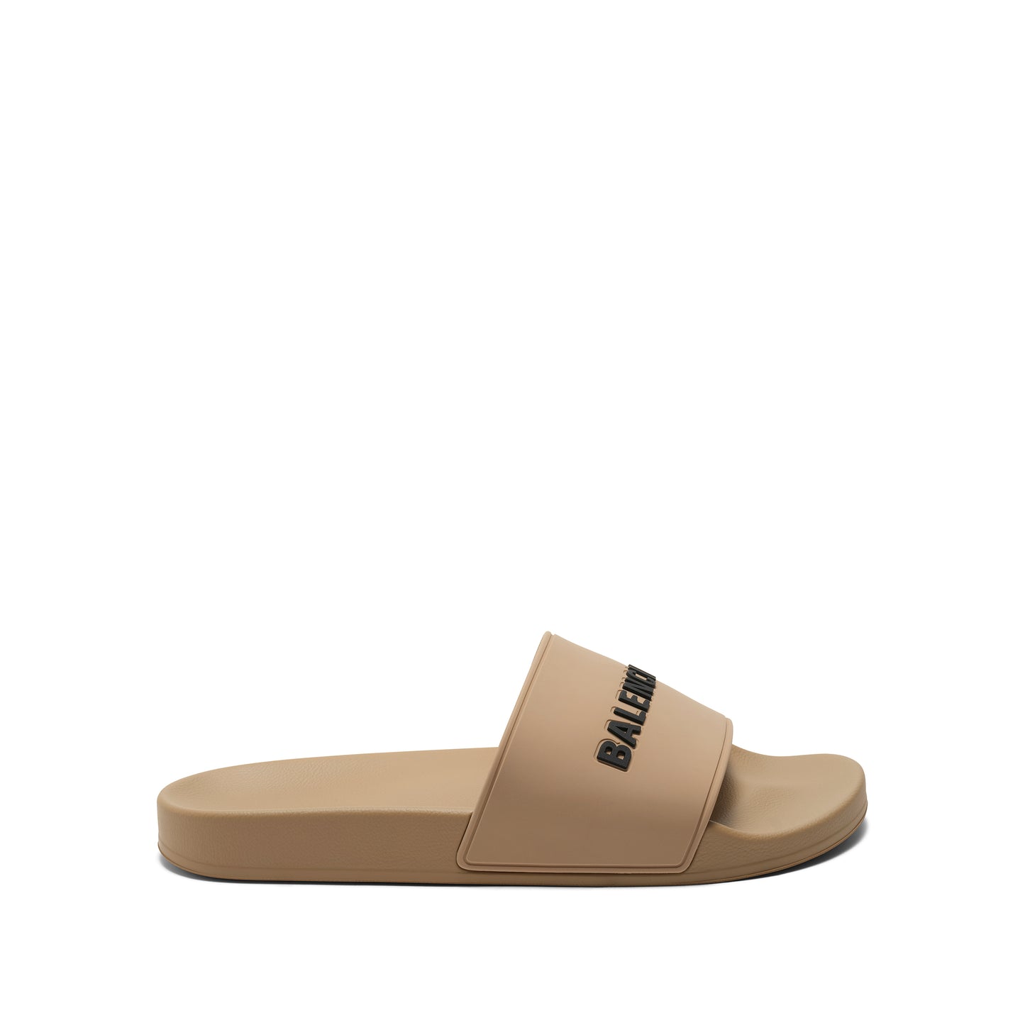 3D Logo Rubber Pool Slide Sandal in Beige/Black