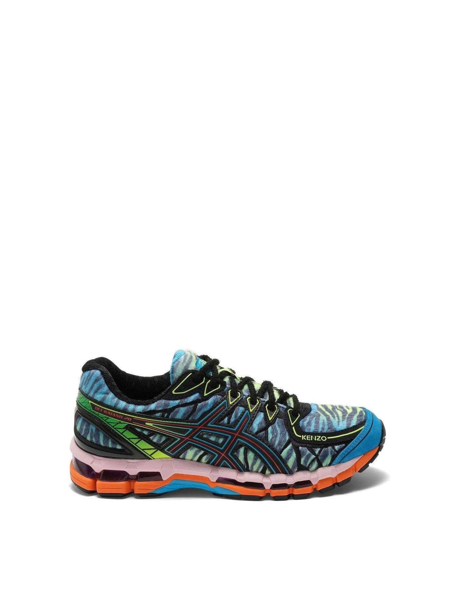 Kenzo x ASICS Gel Kayano 20 in Blue/Green Side View | KENZO