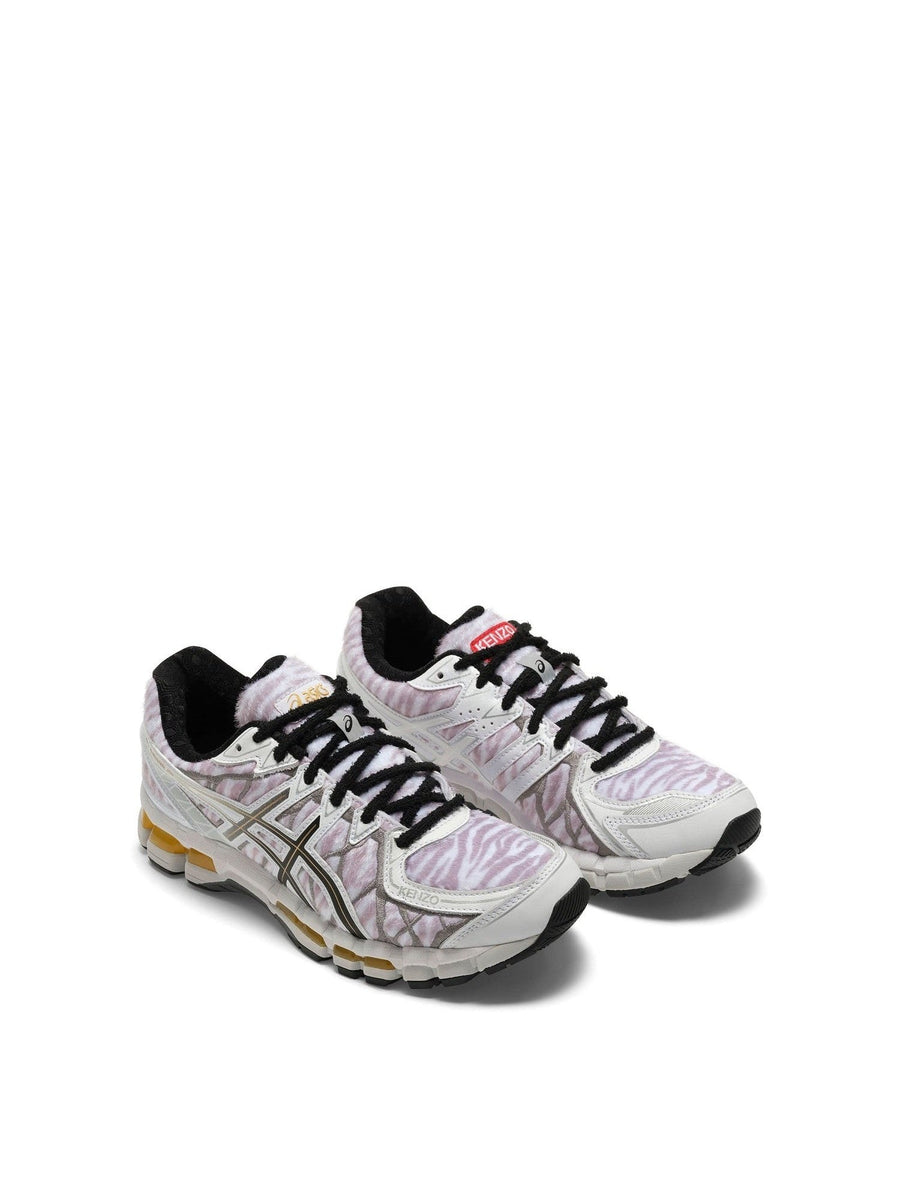 Kenzo x ASICS Gel Kayano 20 in White/Grey Front View | KENZO