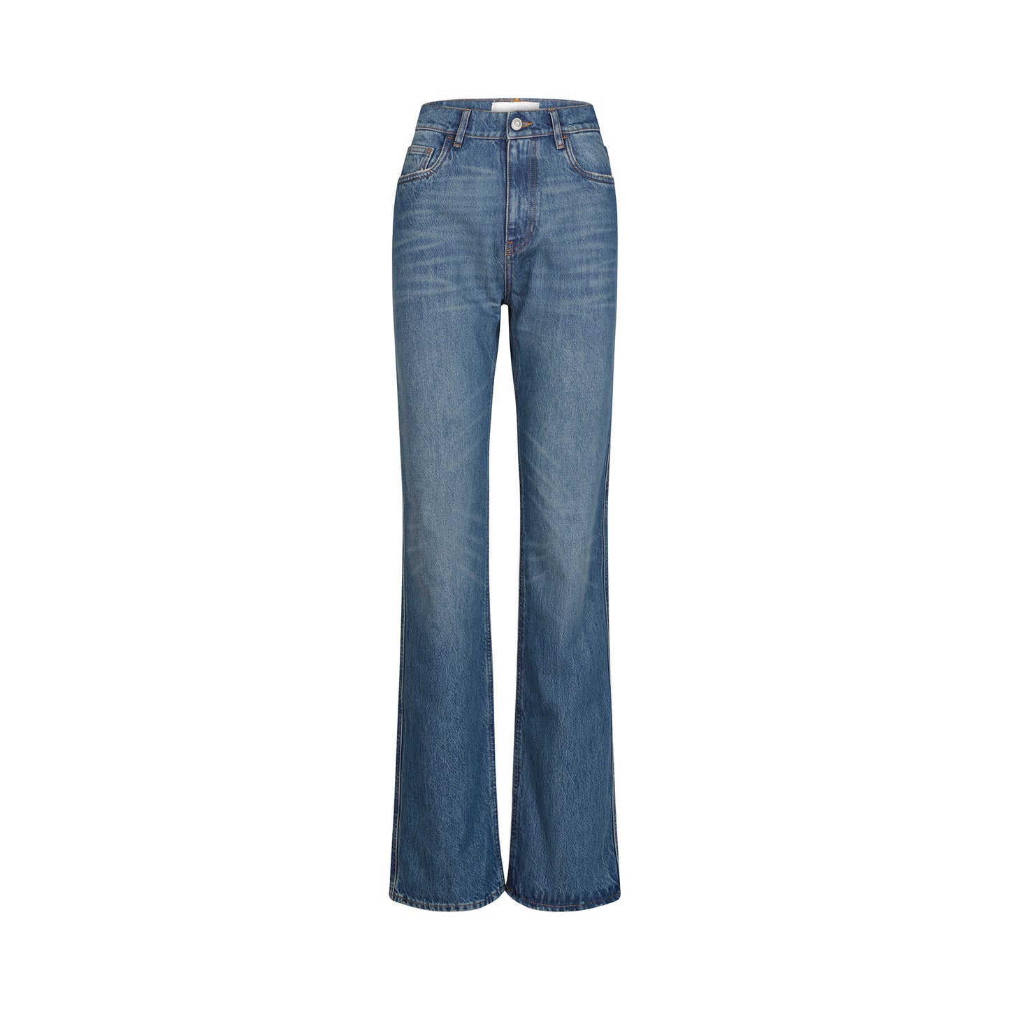 Straight Leg Denim Pants in Blue