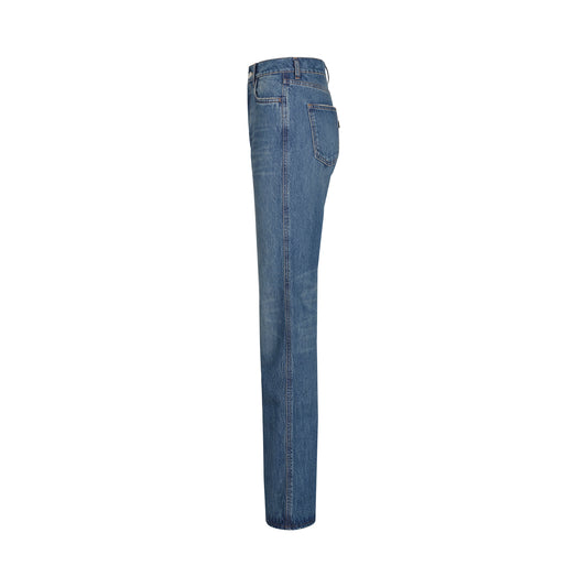 Straight Leg Denim Pants in Blue