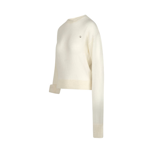 Knotted Sleeves Jumper in White