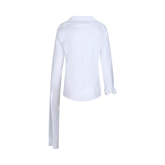 Open Collar Shirt in White