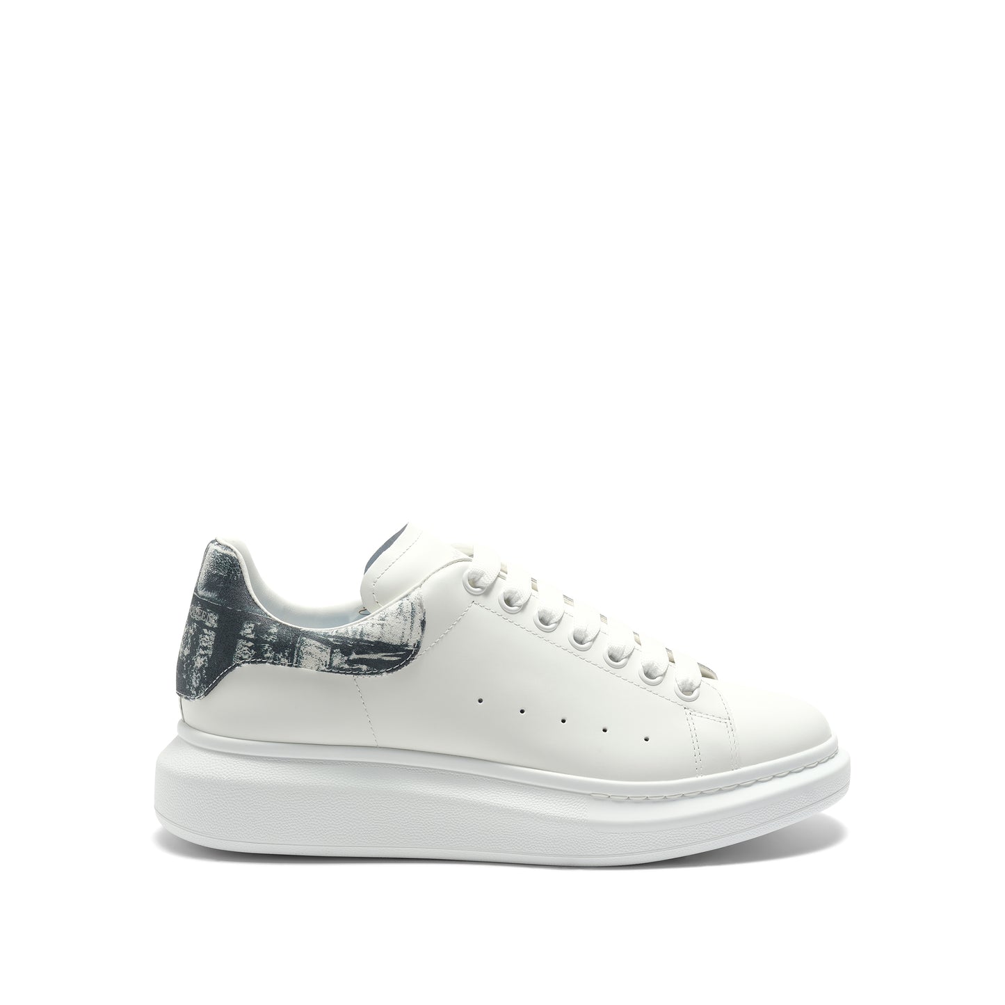 Larry Oversized Suede Heel Sneaker in White/Black