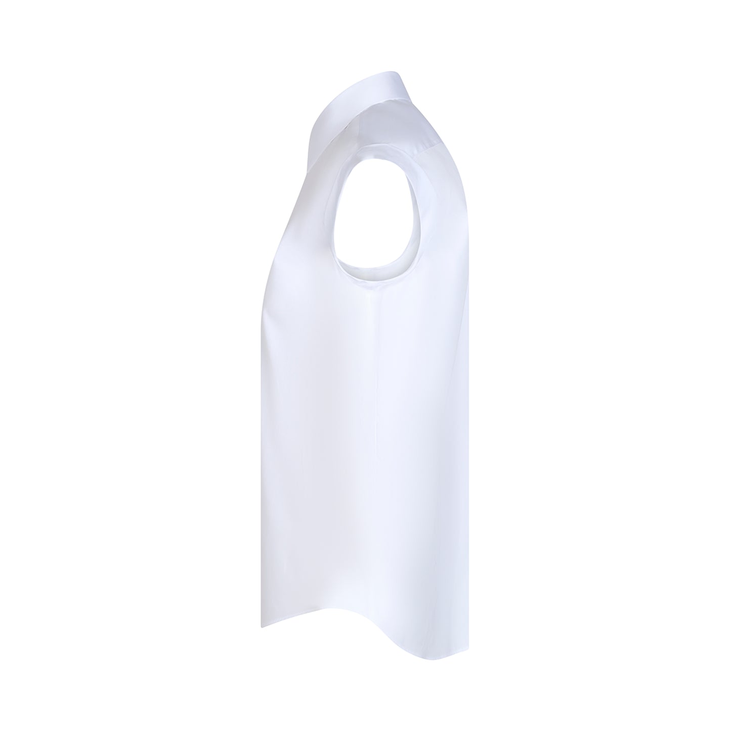 Sleeveless Poplin Shirt in White