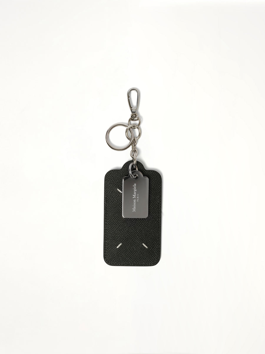 Big Double Tag Keyring And Card Holder in Black