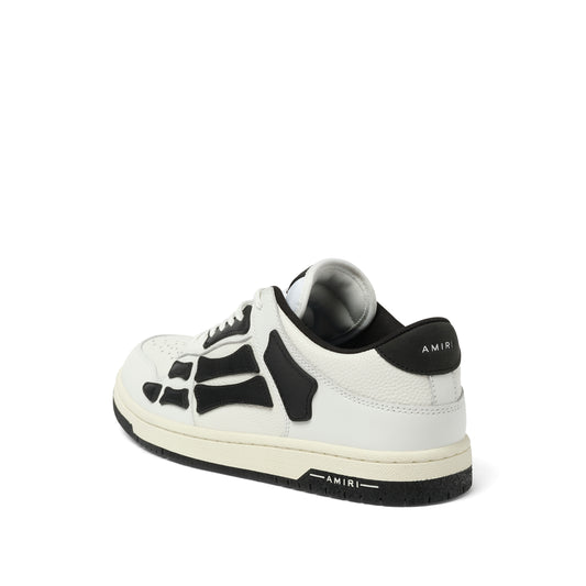 Skeleton Low Sneaker in White/Black