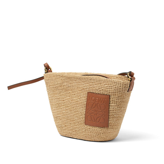 Slit Pochette Bag in Natural/Tan