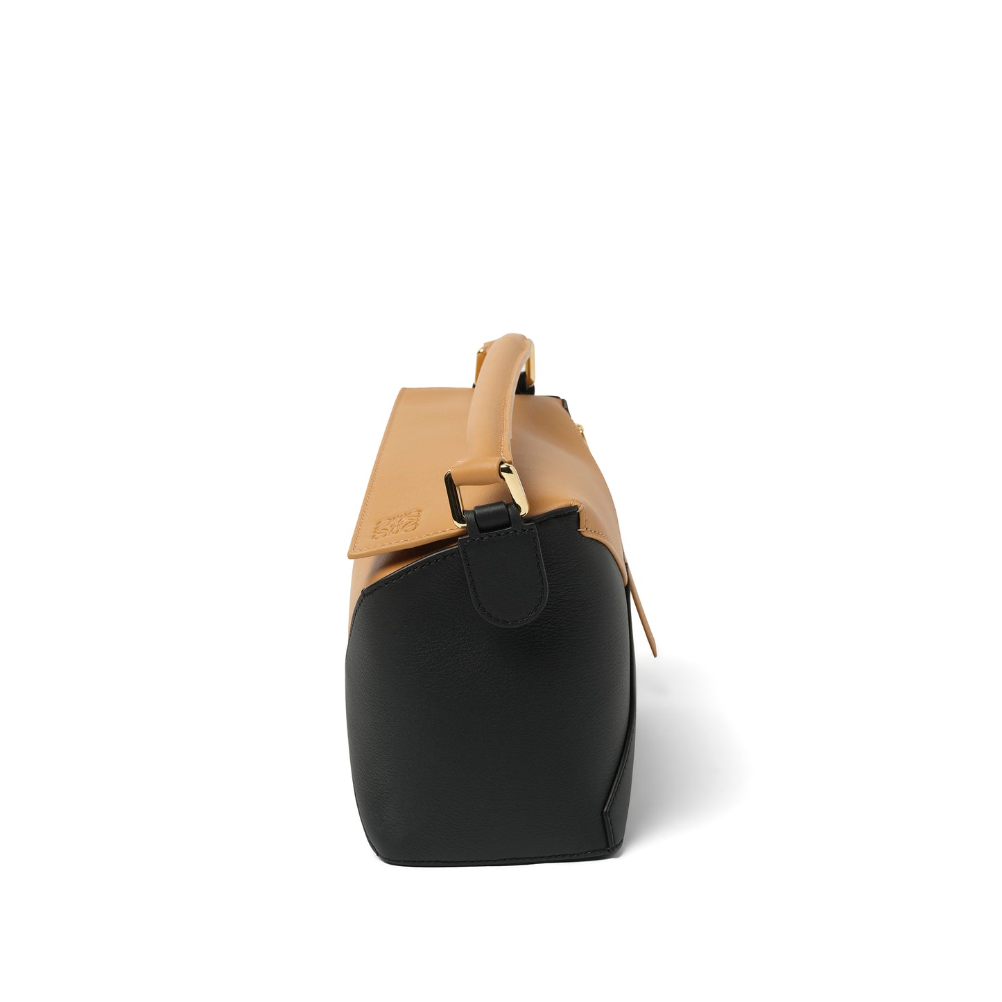 Puzzle Edge Small Bicolour Bag in Warm Desert/Black