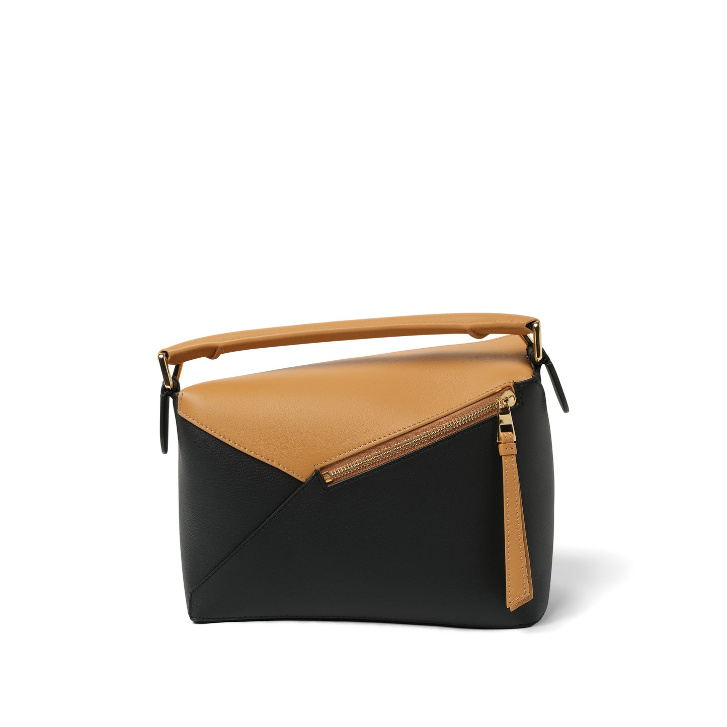 Puzzle Edge Small Bicolour Bag in Warm Desert/Black