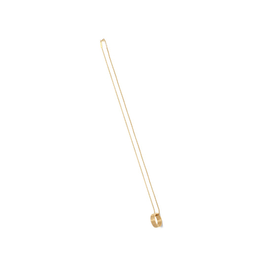 Numerical Ring Necklace in Yellow Gold