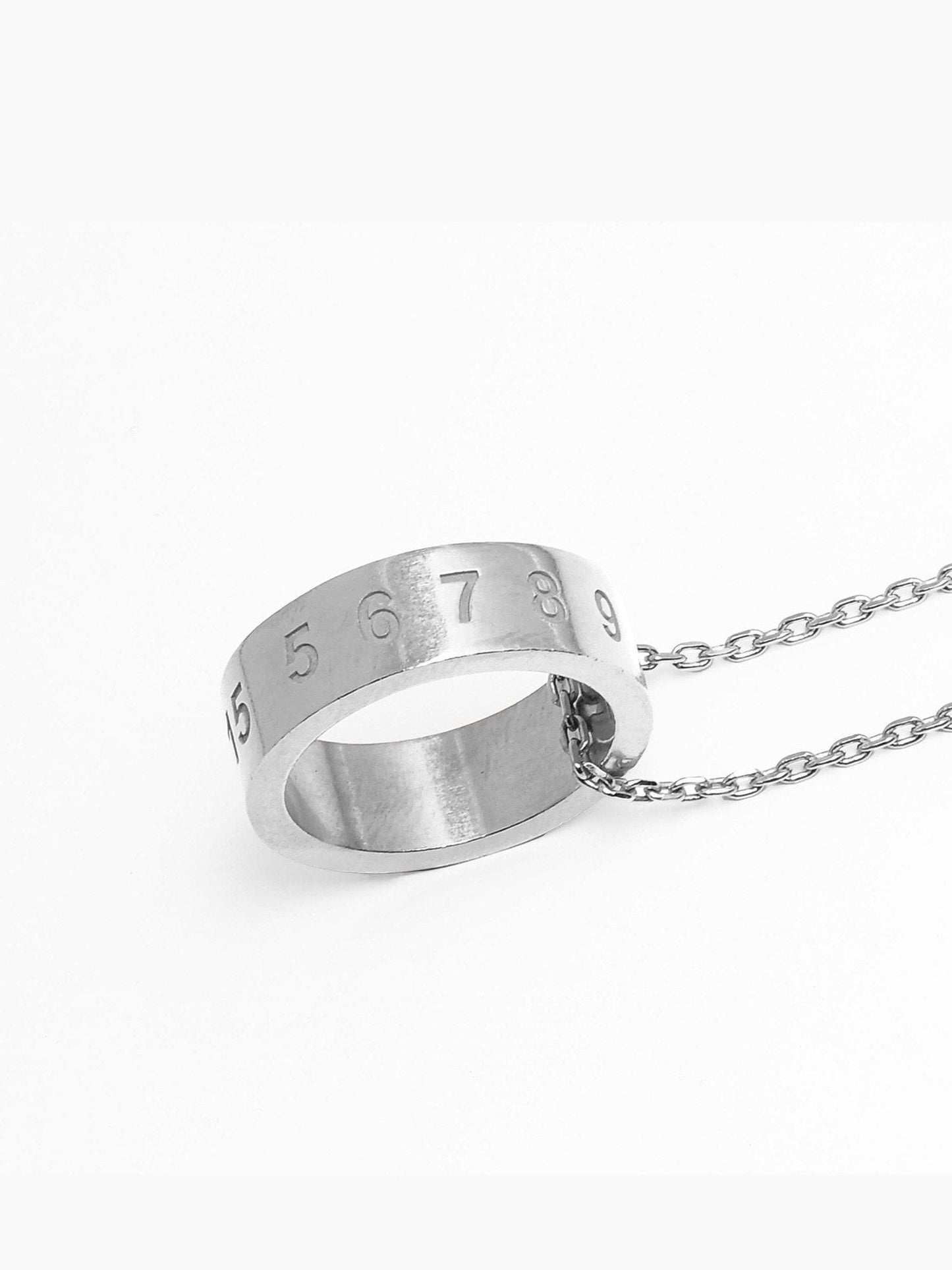 Maison Margiela Numerical Ring Necklace in Silver