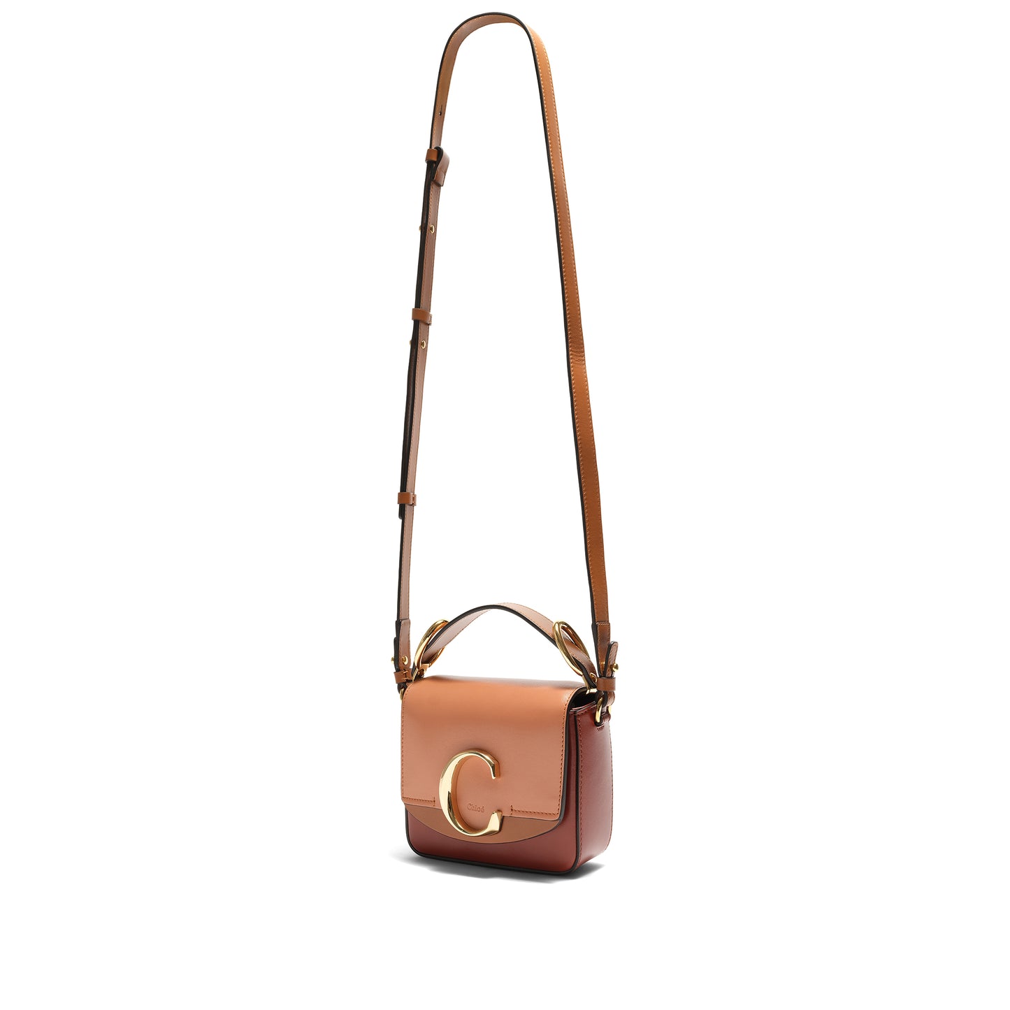 Mini C Tricolour Bag in Brown