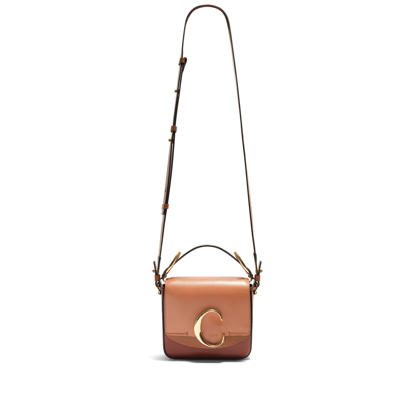 Mini C Tricolour Bag in Brown