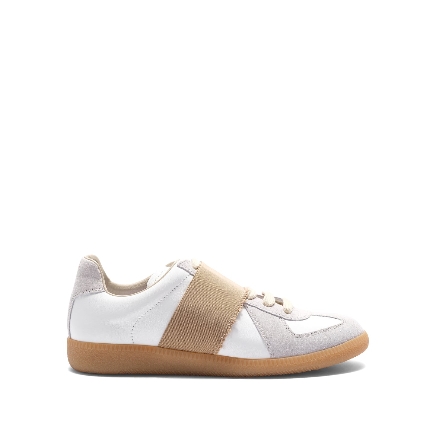 Replica Leather Sneakers in White/Nude