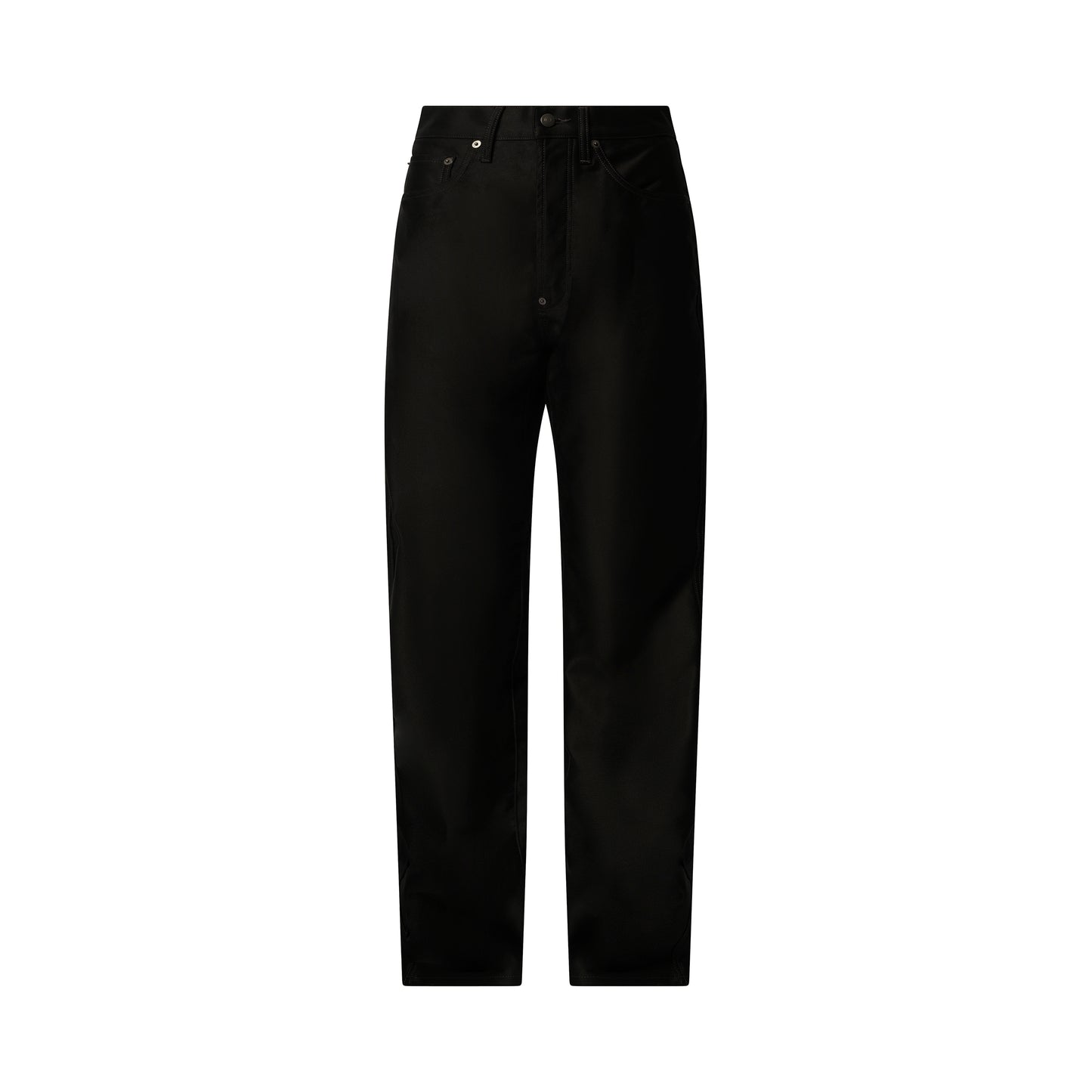 Cotton Satin 5 Pocket Pants in Black