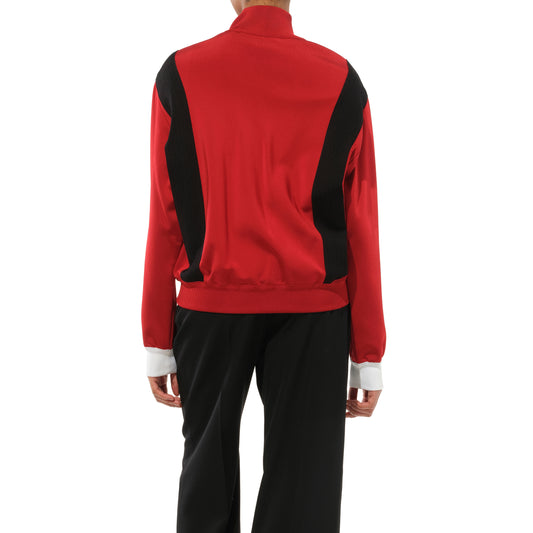 Zip Tri Turtleneck Sweater in Red