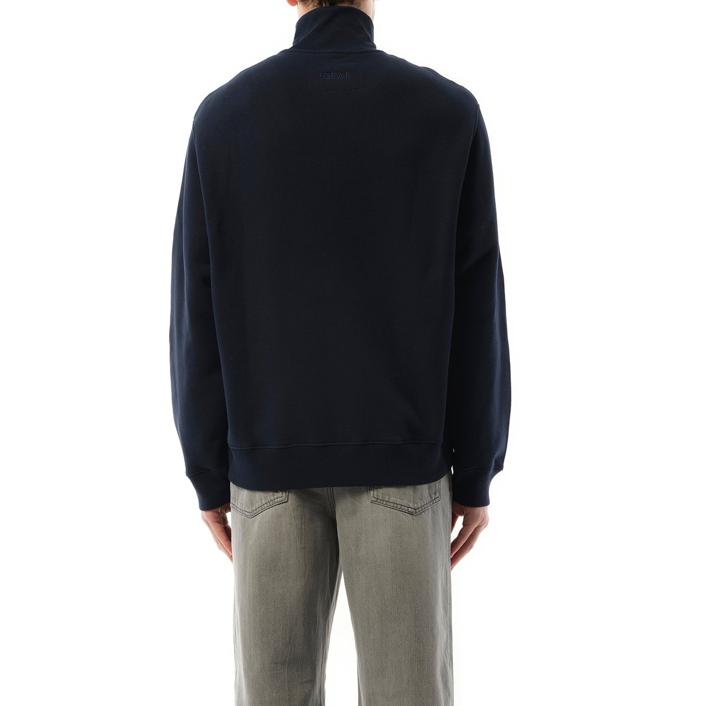 Zip-Up Scenery Sweatshirt in Dark Blue