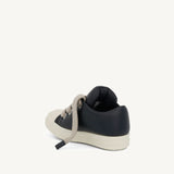 Jumbo Lace Padded Low Sneaker in Black/Milk Back View | RICK OWENS