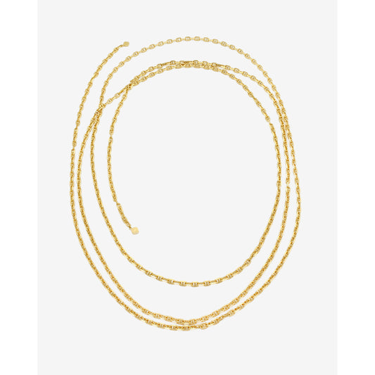 Chunky Anchor Long Chain Necklace in Gold