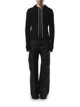 Rick Owens Zipped Knit Hoodie in Black