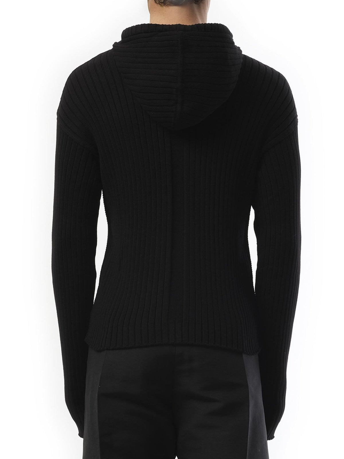 Rick Owens Zipped Knit Hoodie in Black