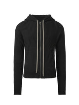 Rick Owens Zipped Knit Hoodie in Black