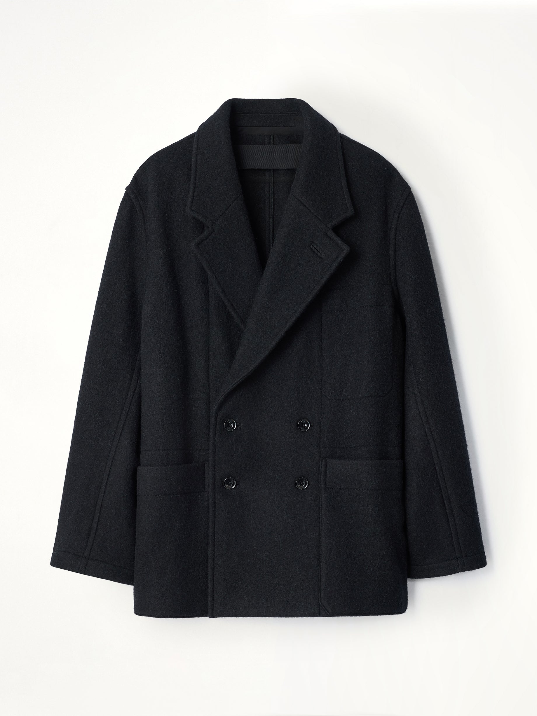 Short DB Coat in Black