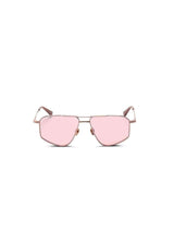 Thirty Six II Sunglasses with Pink Lens in Rose Gold/White