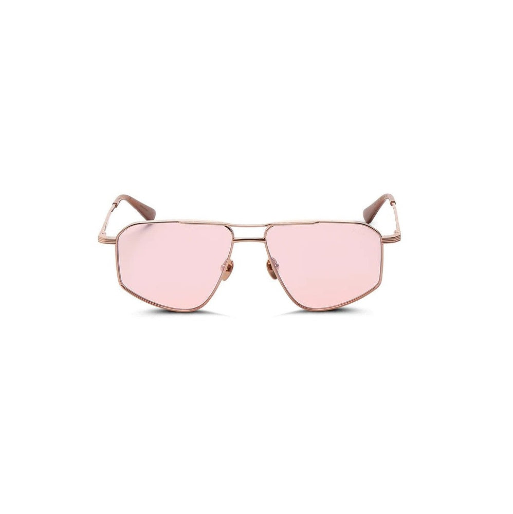 Thirty Six II Sunglasses with Pink Lens in Rose Gold/White