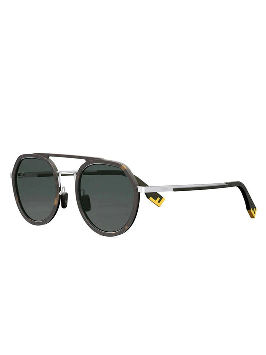 FE40040U Round Sunglasses in Havana